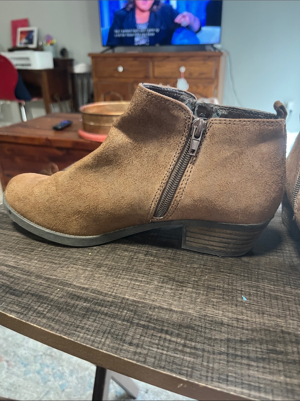 Carlos by Carlos Santana Women's Brown Suede Ankle Booties - Picture 2 of 4